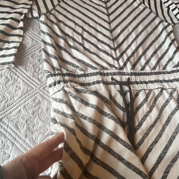 ANN TAYLOR LOFT DRESS Stripes Drawstring Waist Cotton Size Small Petite - Picture 3 of 6